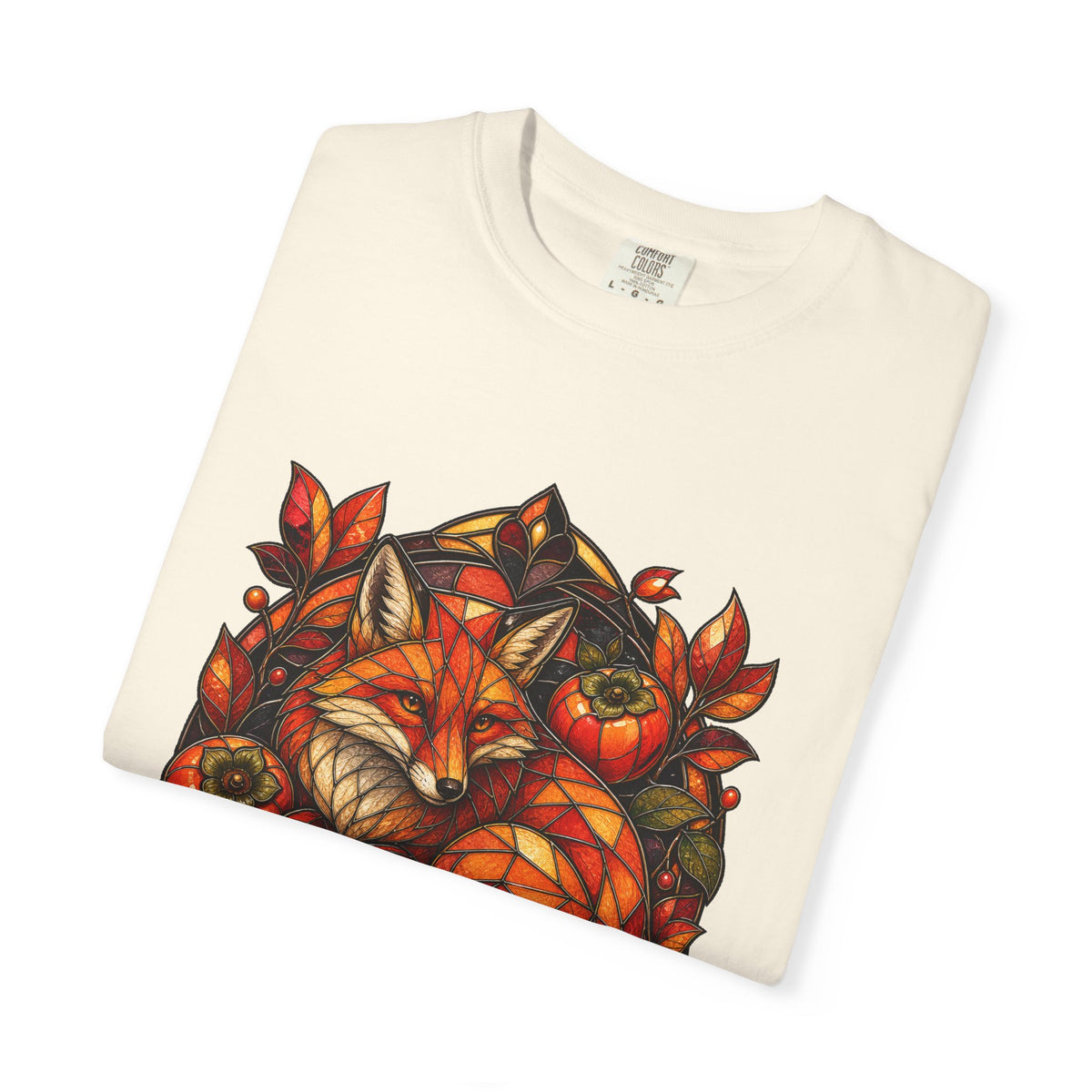 Stained Glass Persimmon Fox Graphic Tee