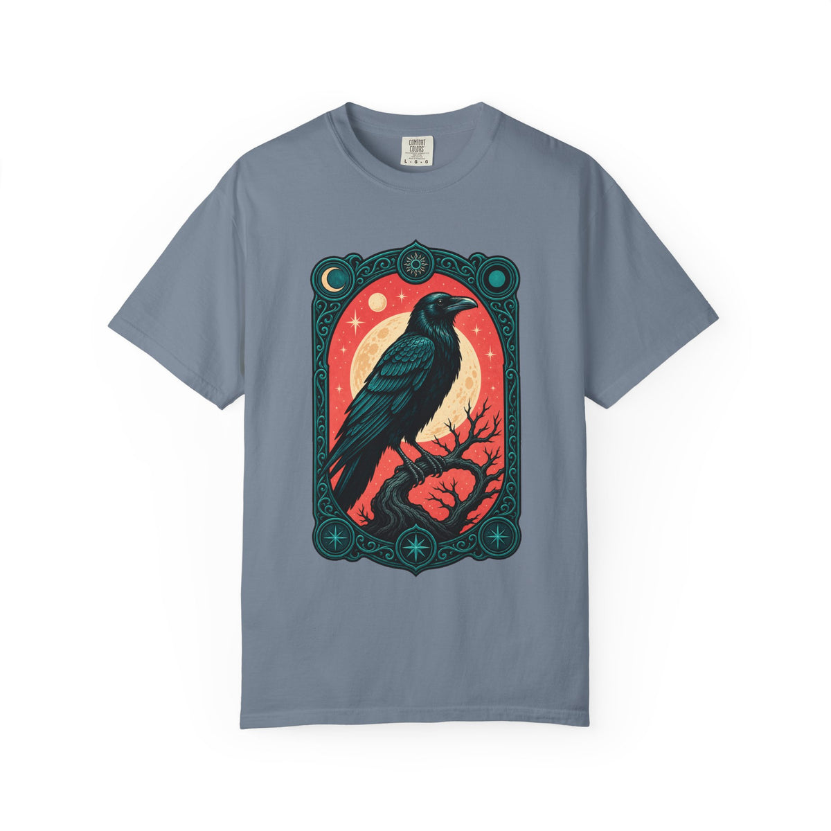 Moon Raven Gothic Crest T-Shirt Graphic
