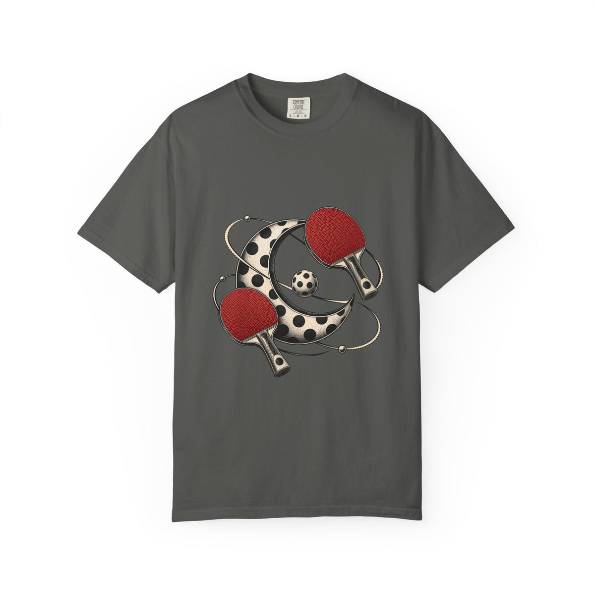 Blackwork Polka Dot Moon Ping Pong T-Shirt Graphic
