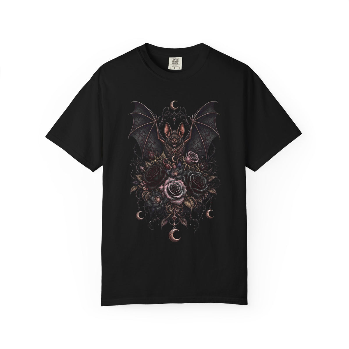 Gothic Bouquet Bat T-Shirt Graphic