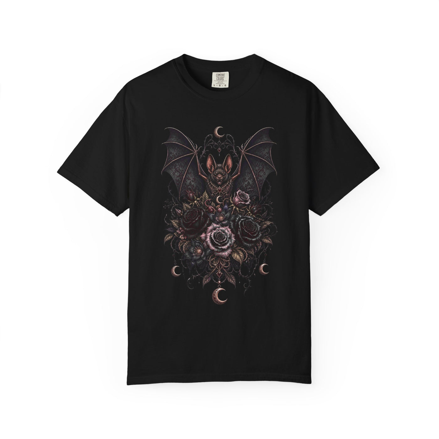 Gothic Bouquet Bat T-Shirt Graphic