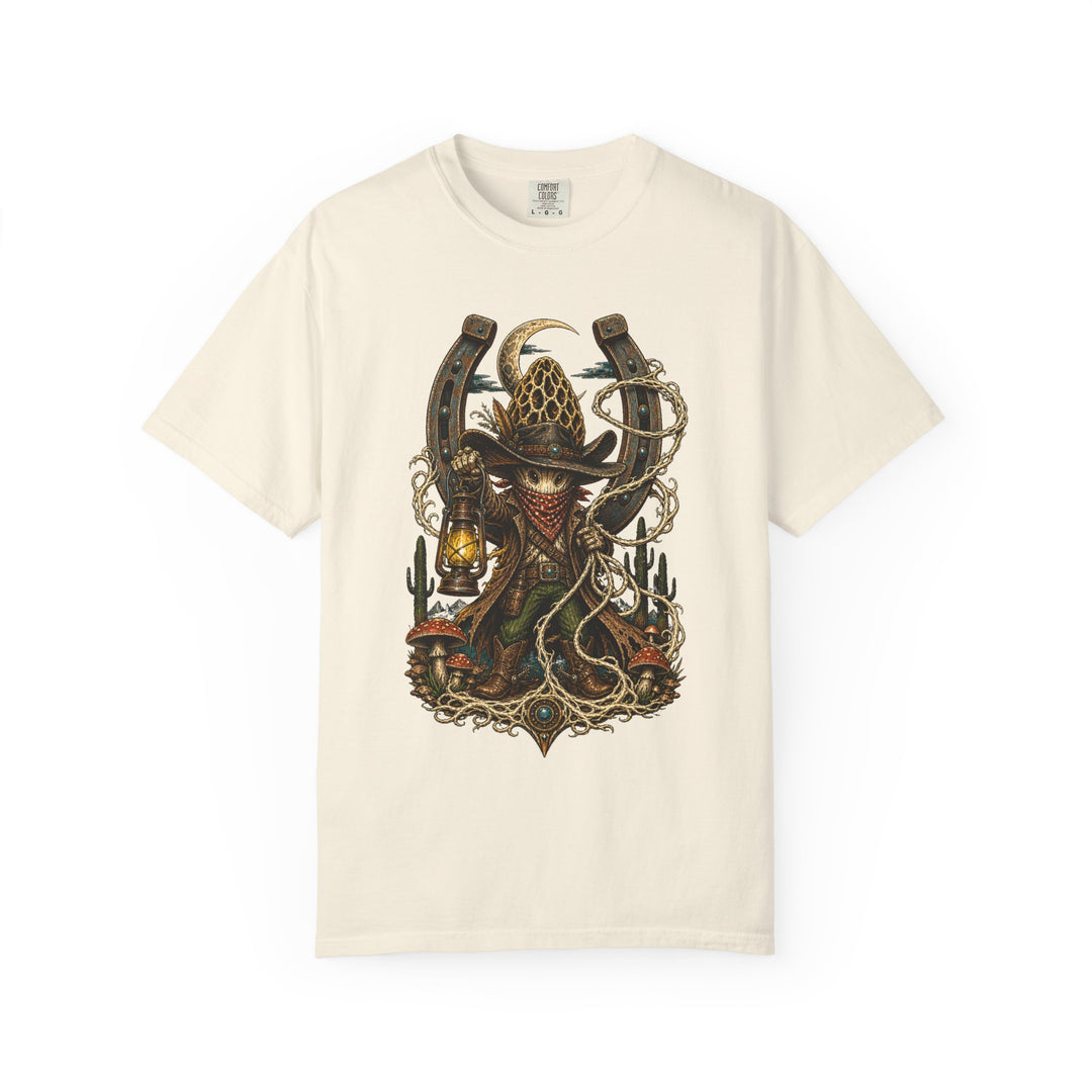 Woodcut Mushroom Outlaw T-Shirt Graphic