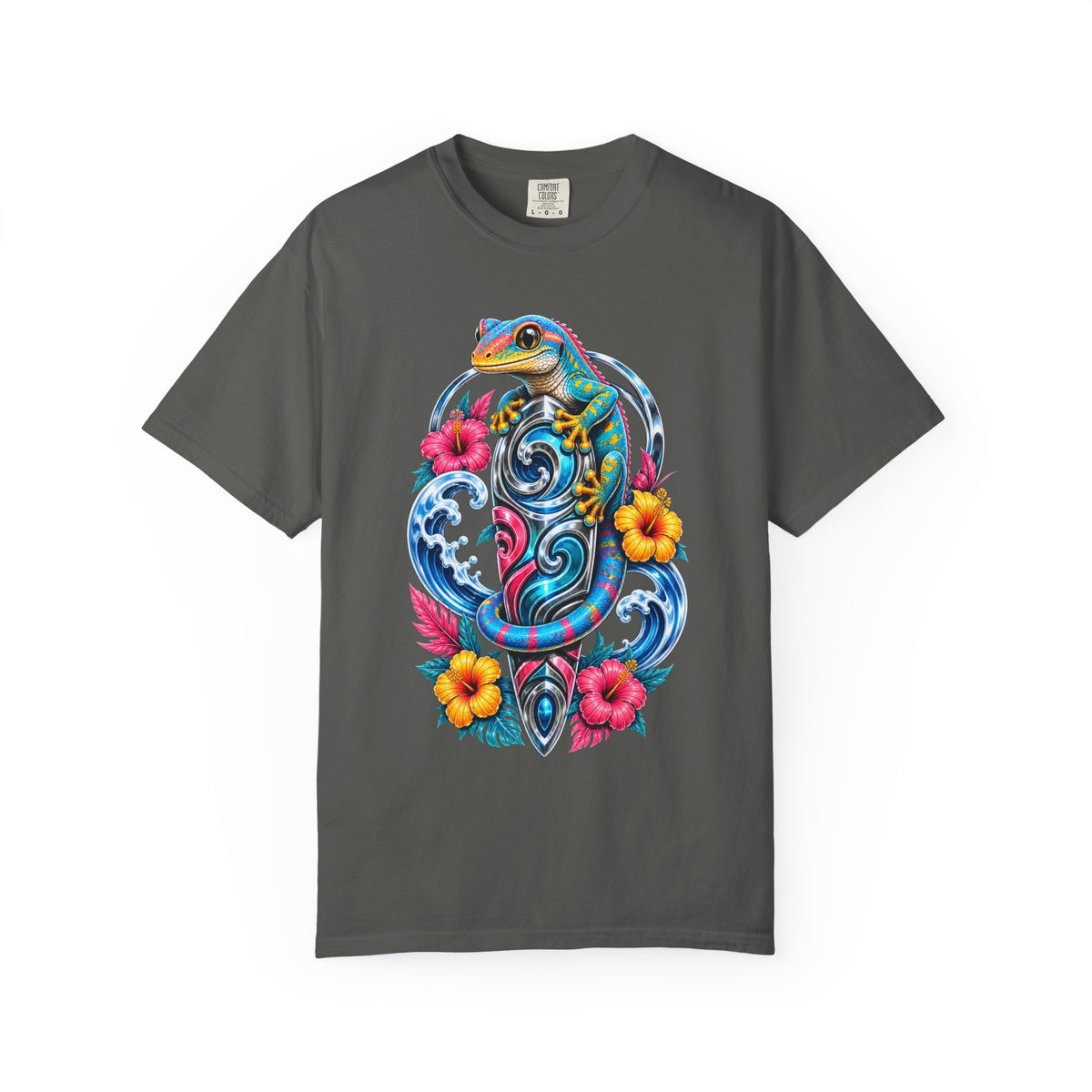 Neon Tide Gecko Totem Graphic Tee
