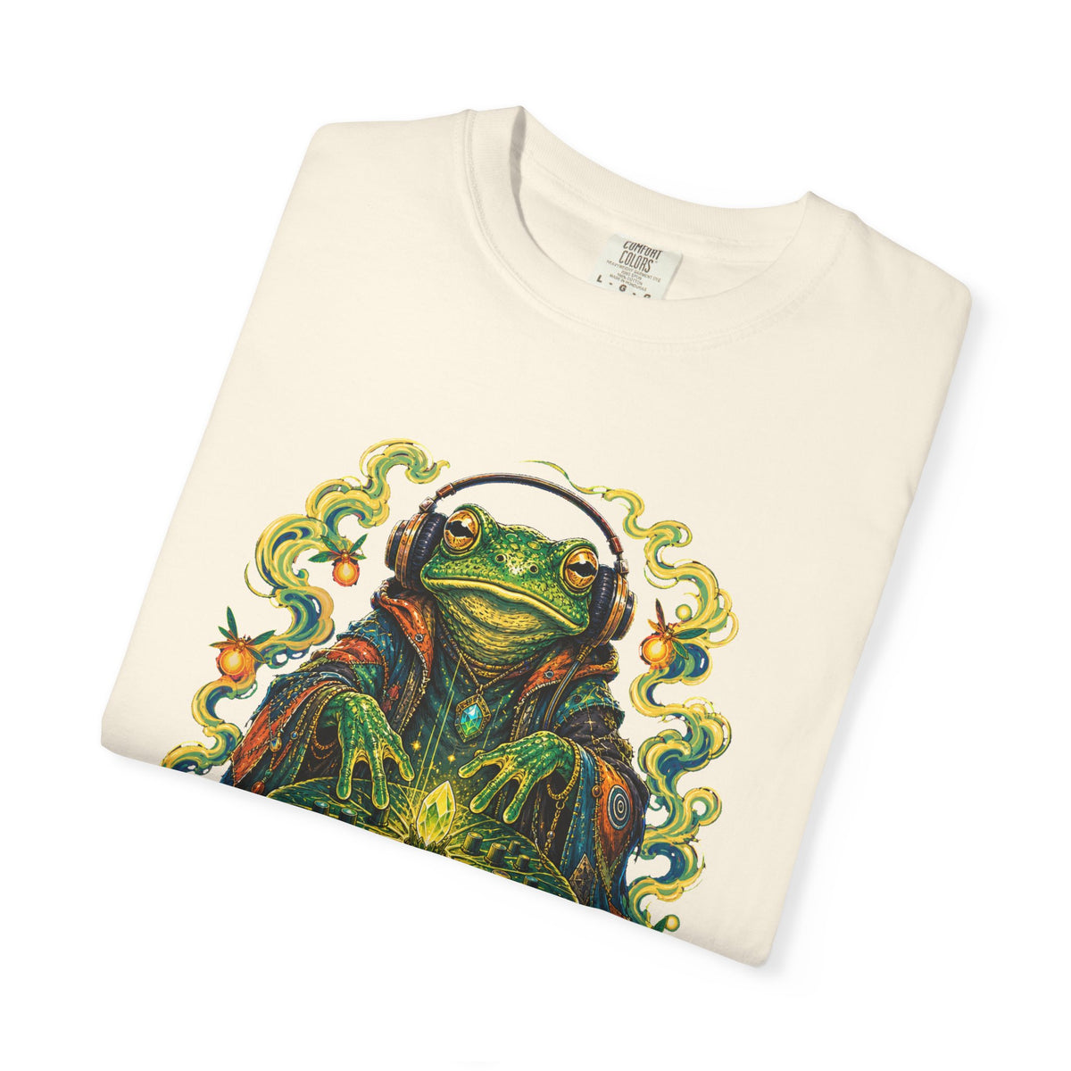Neon Swamp Frog Synth Mage T-Shirt Graphic