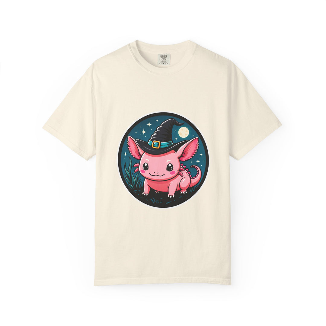 Cute Witch Axolotl Emblem T-Shirt Graphic