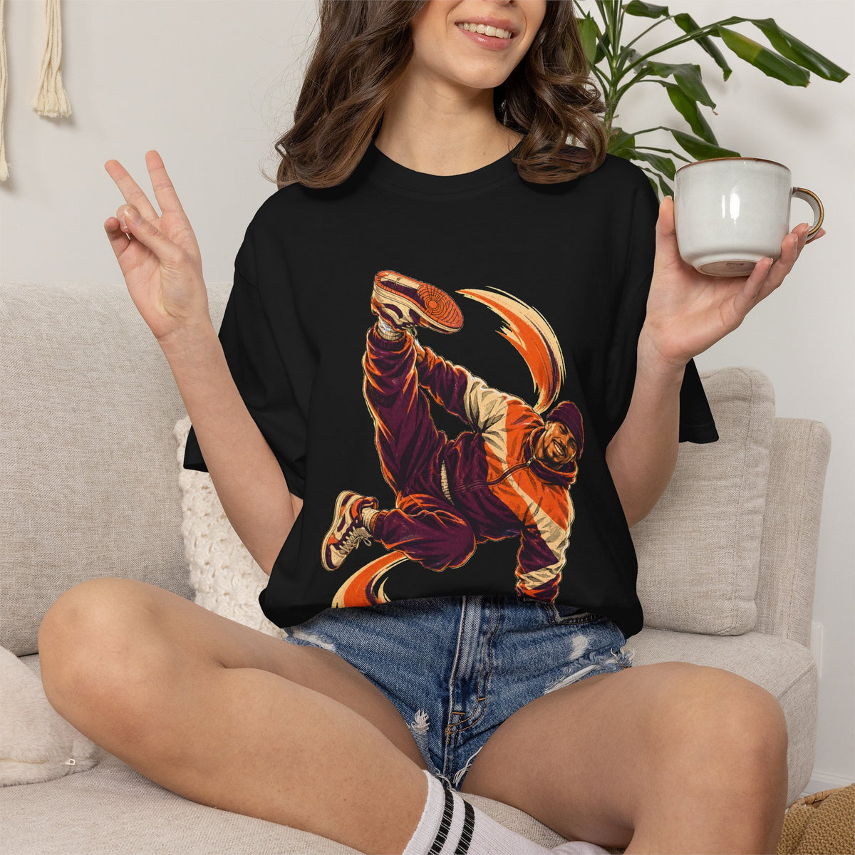 Breakdance Power Freeze Screenprint Graphic Tee