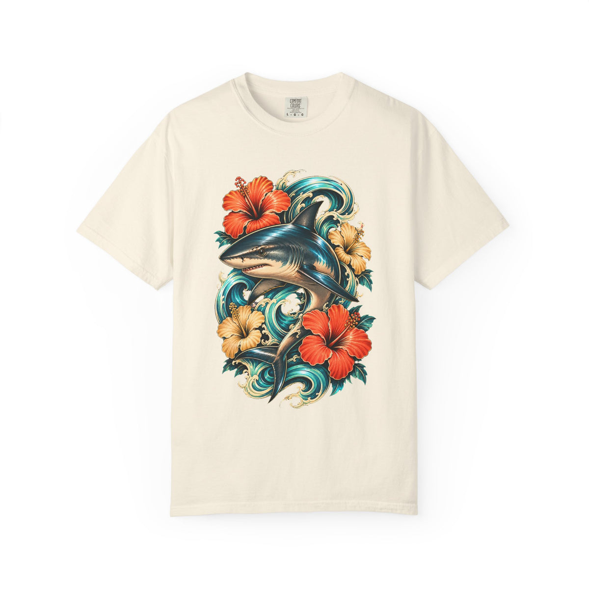 Surfcore Hibiscus Shark T-Shirt Graphic
