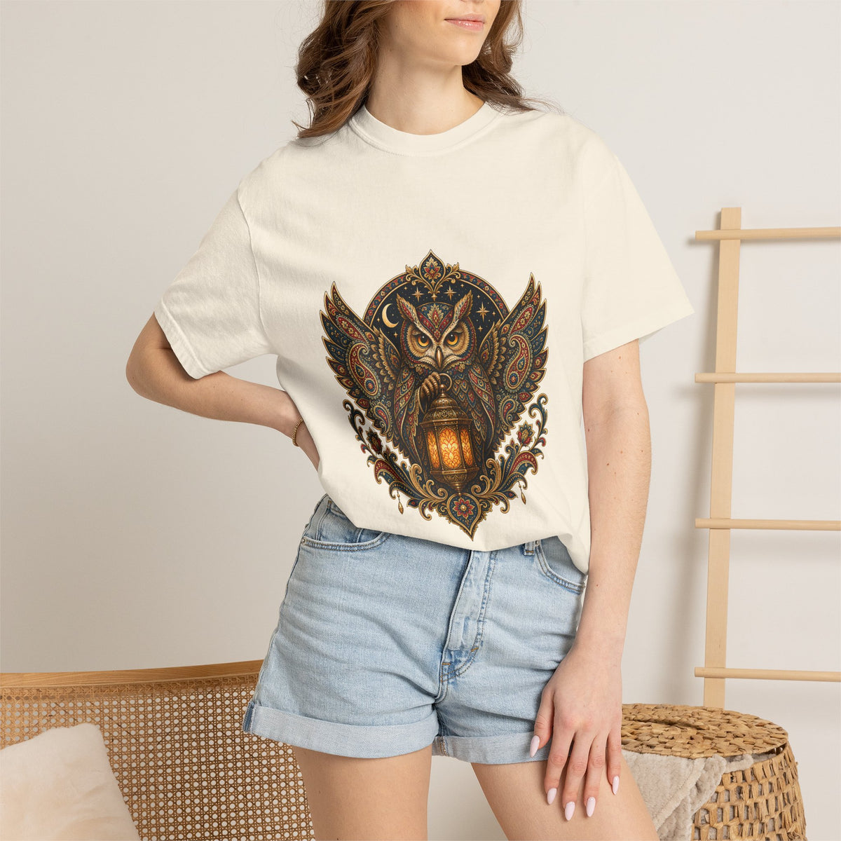 Heritage Paisley Owl Lantern T-Shirt Graphic