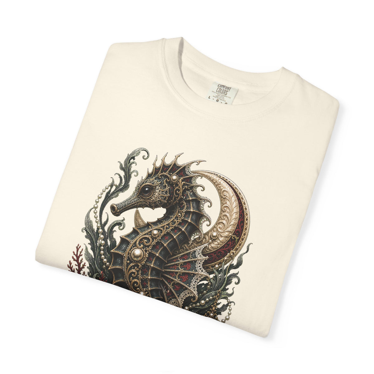 Gothic Lace Seahorse Graphic Tee