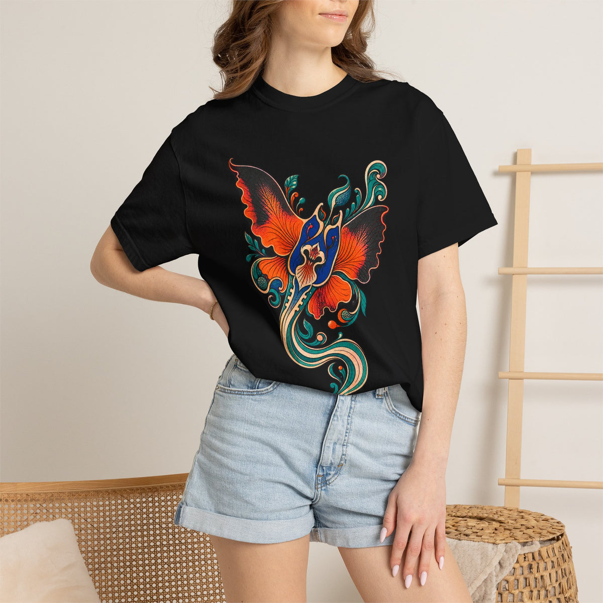 Orchid Manta Current Abstract Floral Graphic Tee