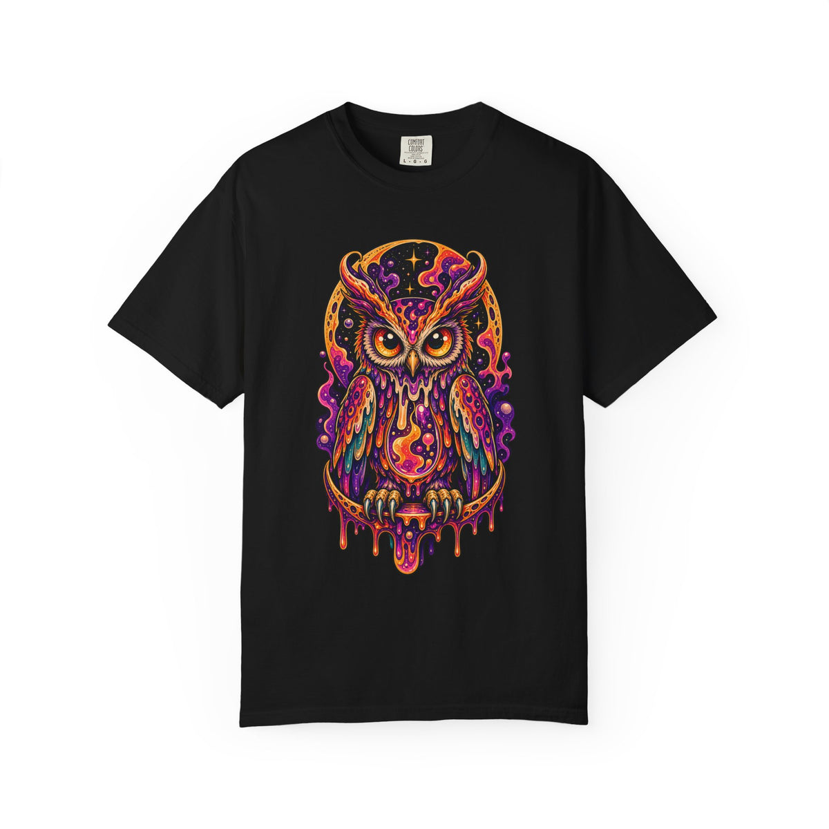 Lava Lamp Owl Psychedelic Graphic T-Shirt