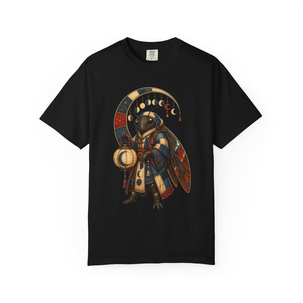 Patchwork Moon Cicada Lantern T-Shirt Graphic