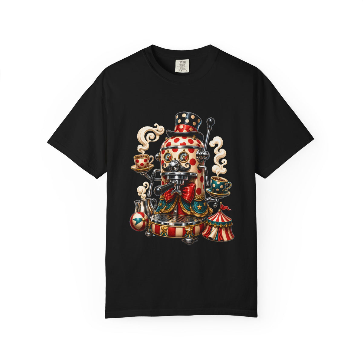Polka Dot Circus Espresso Machine T-Shirt Graphic