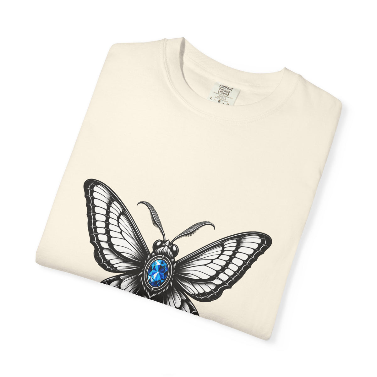 Blue Gem Gothic Moth T-Shirt Graphic