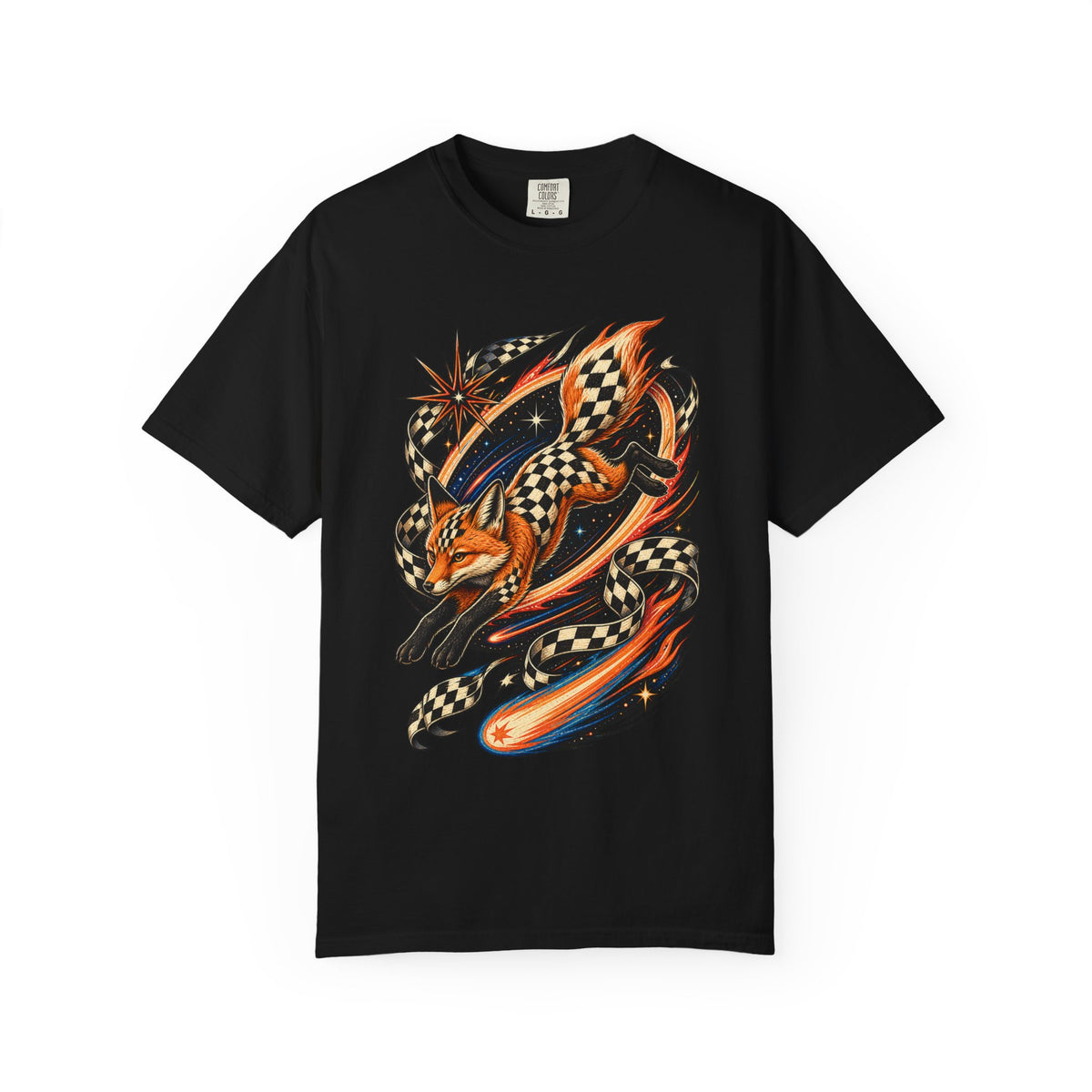Checkerboard Comet Fox Graphic Tee
