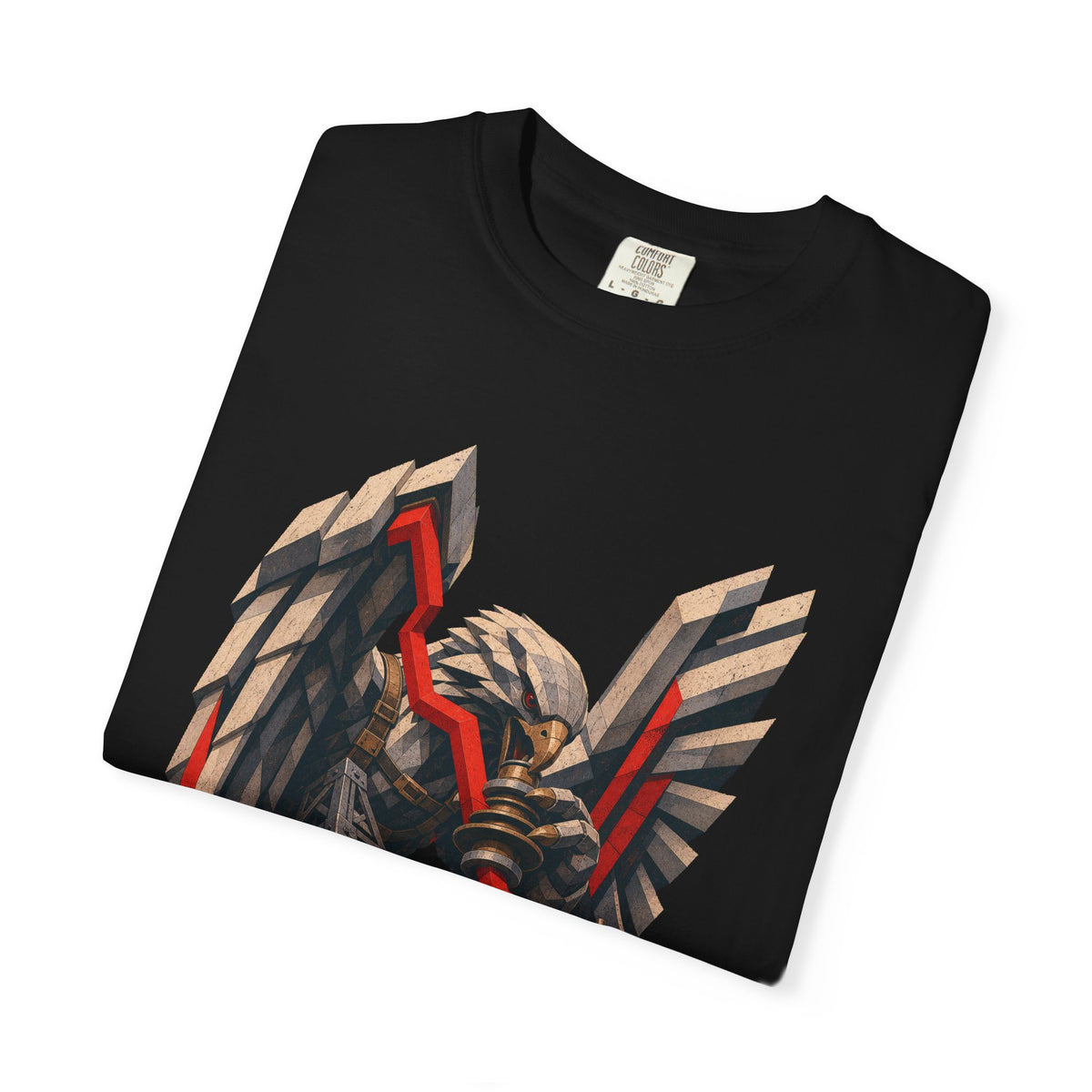 Thunderbird Line Crew Brutalist Mythic Industrial Graphic Tee