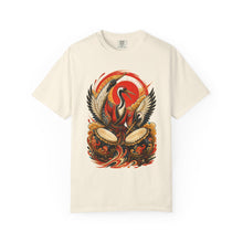 Red Sun Crane Drummer Graphic Tee