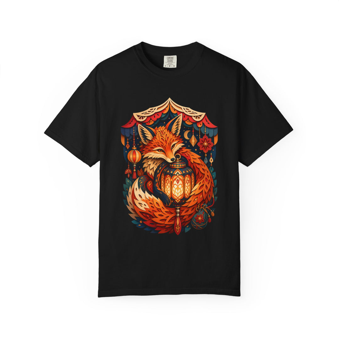 Paper Cut Fox Lantern T-Shirt Graphic