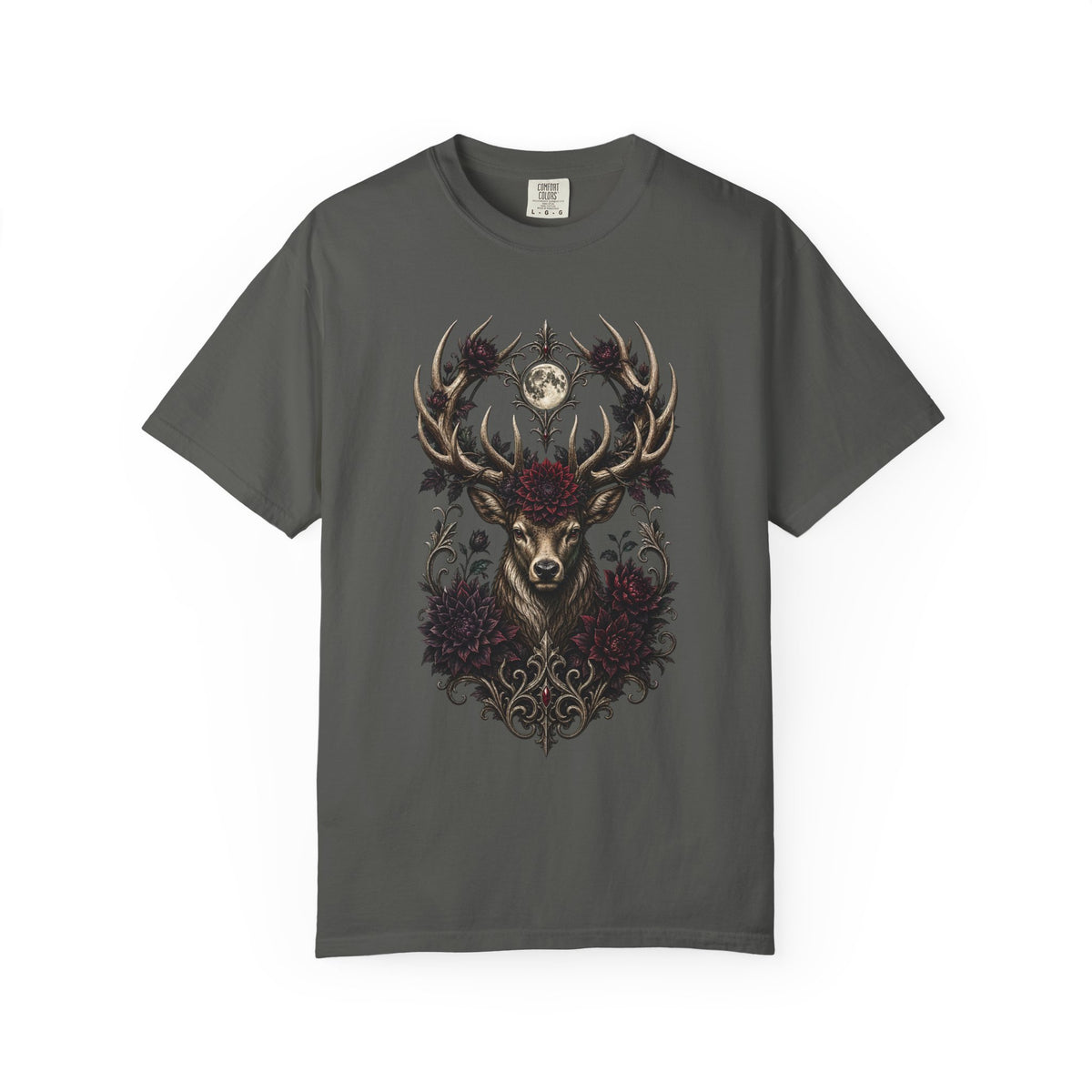 Gothic Dahlia Stag Crown Graphic Tee