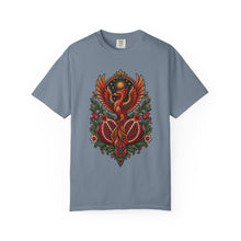 Embroidered Pomegranate Phoenix T-Shirt Graphic