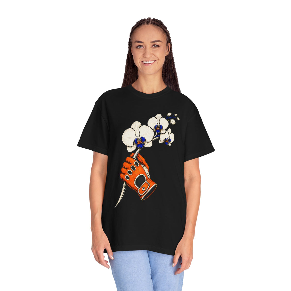 Orange Racing Orchid Graphic Tee