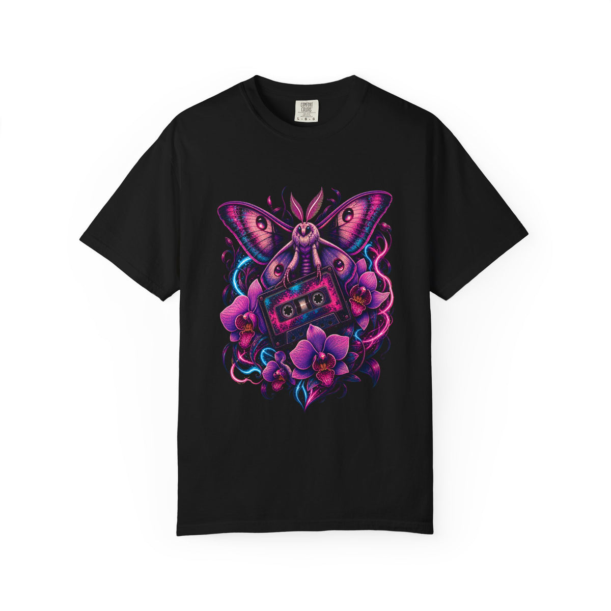 Neon Cassette Orchid Moth T-Shirt Graphic