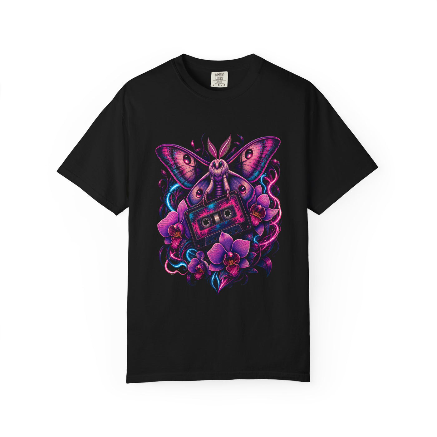 Neon Cassette Orchid Moth T-Shirt Graphic