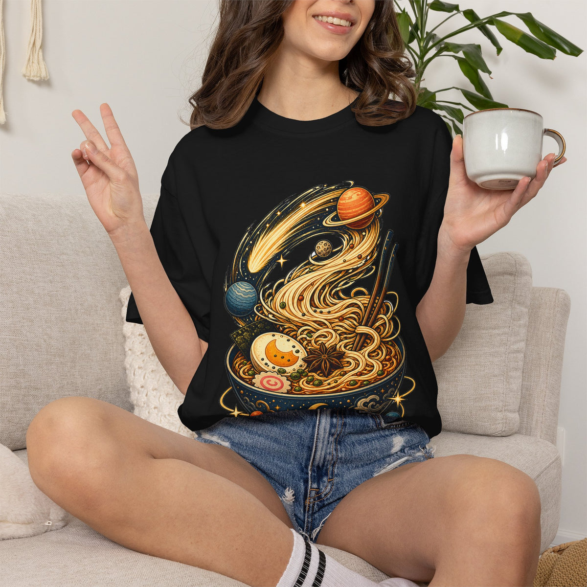 Celestial Ramen Comet Bowl T-Shirt Graphic