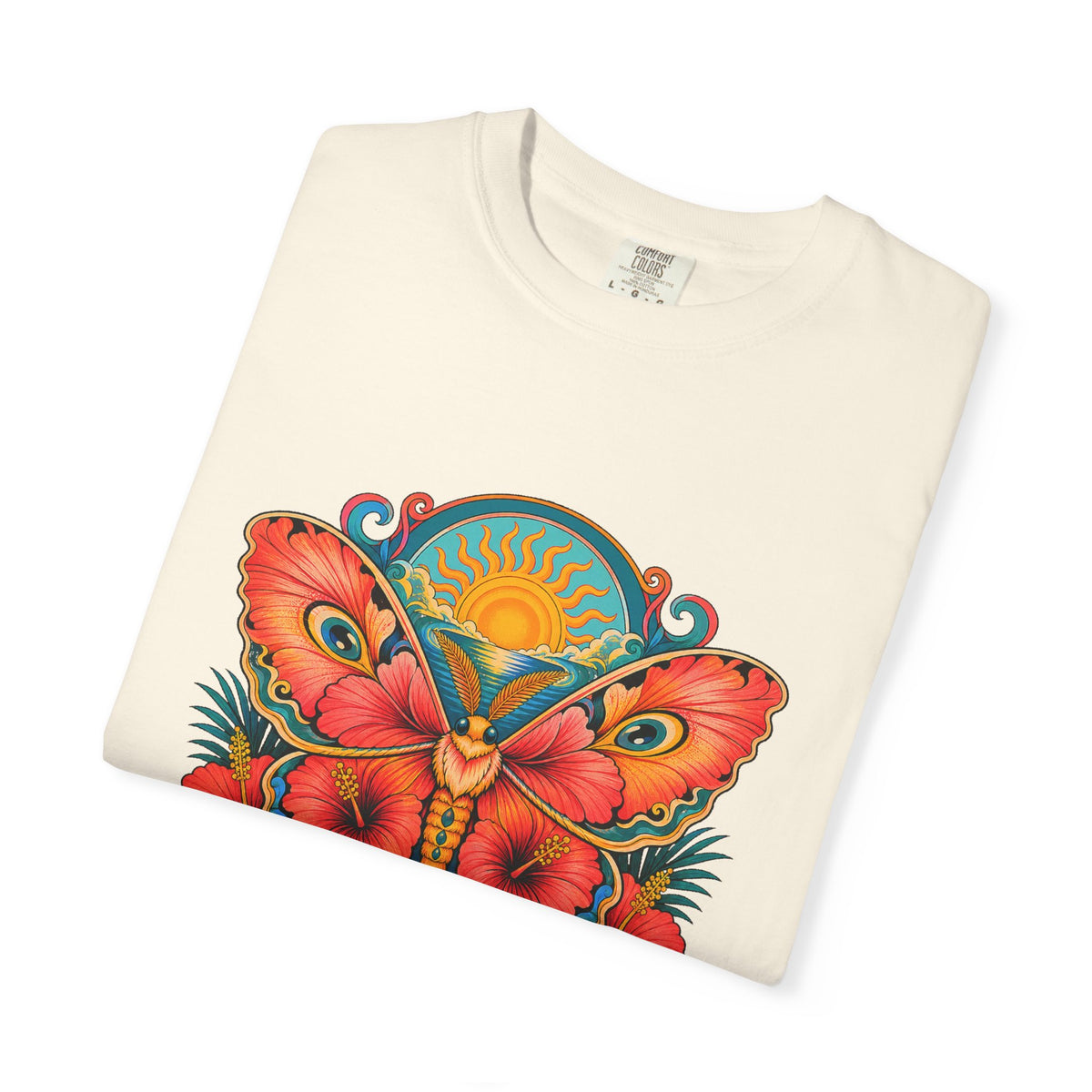 Psychedelic Hibiscus Moth Graphic Tee
