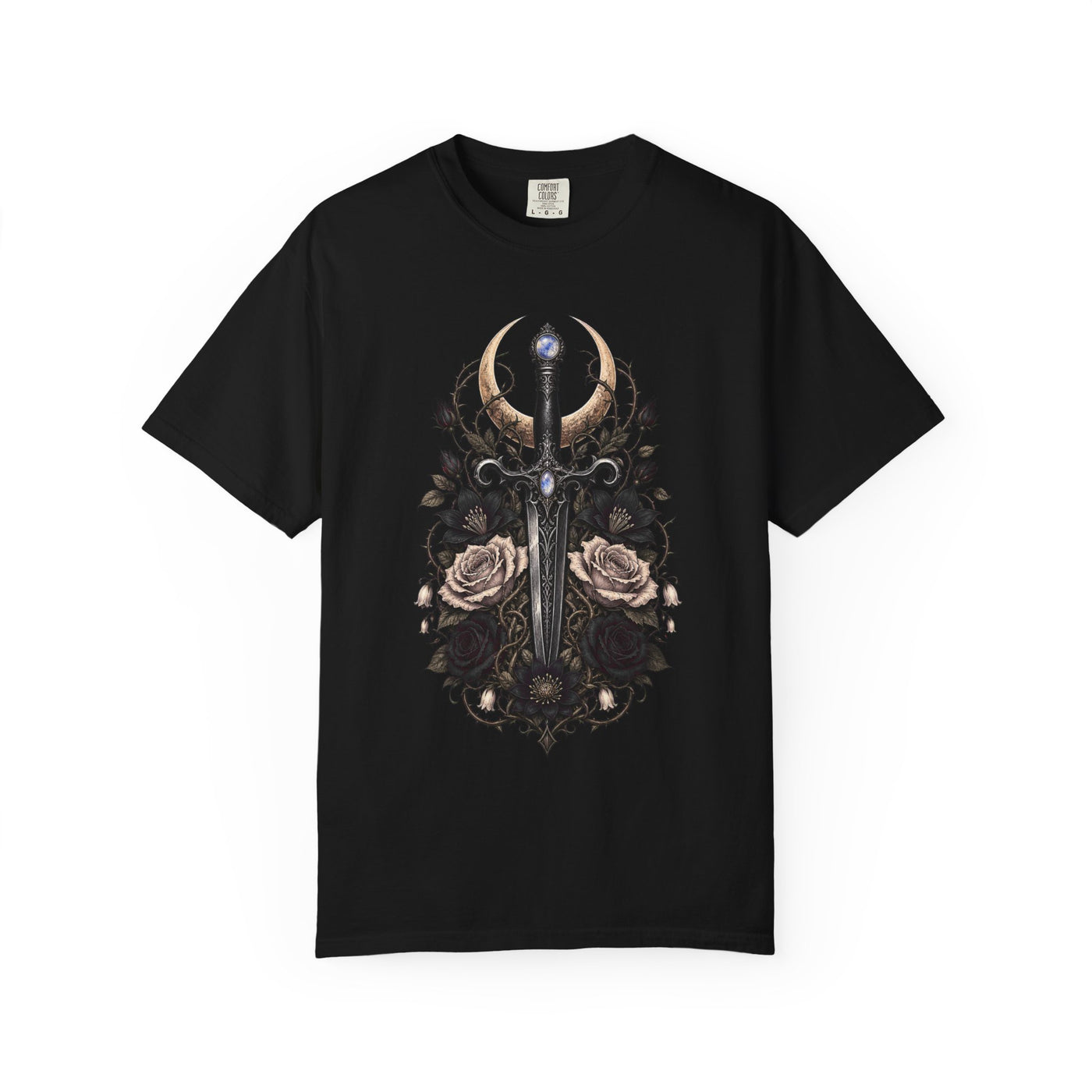 Gothic Botanical Dagger T-Shirt Graphic
