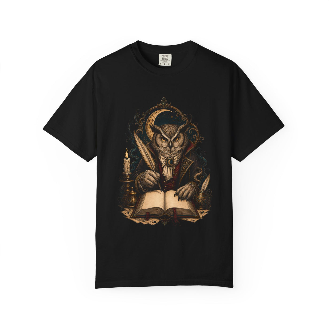 Poet Owl Scribe Gothic Graphic T-Shirt