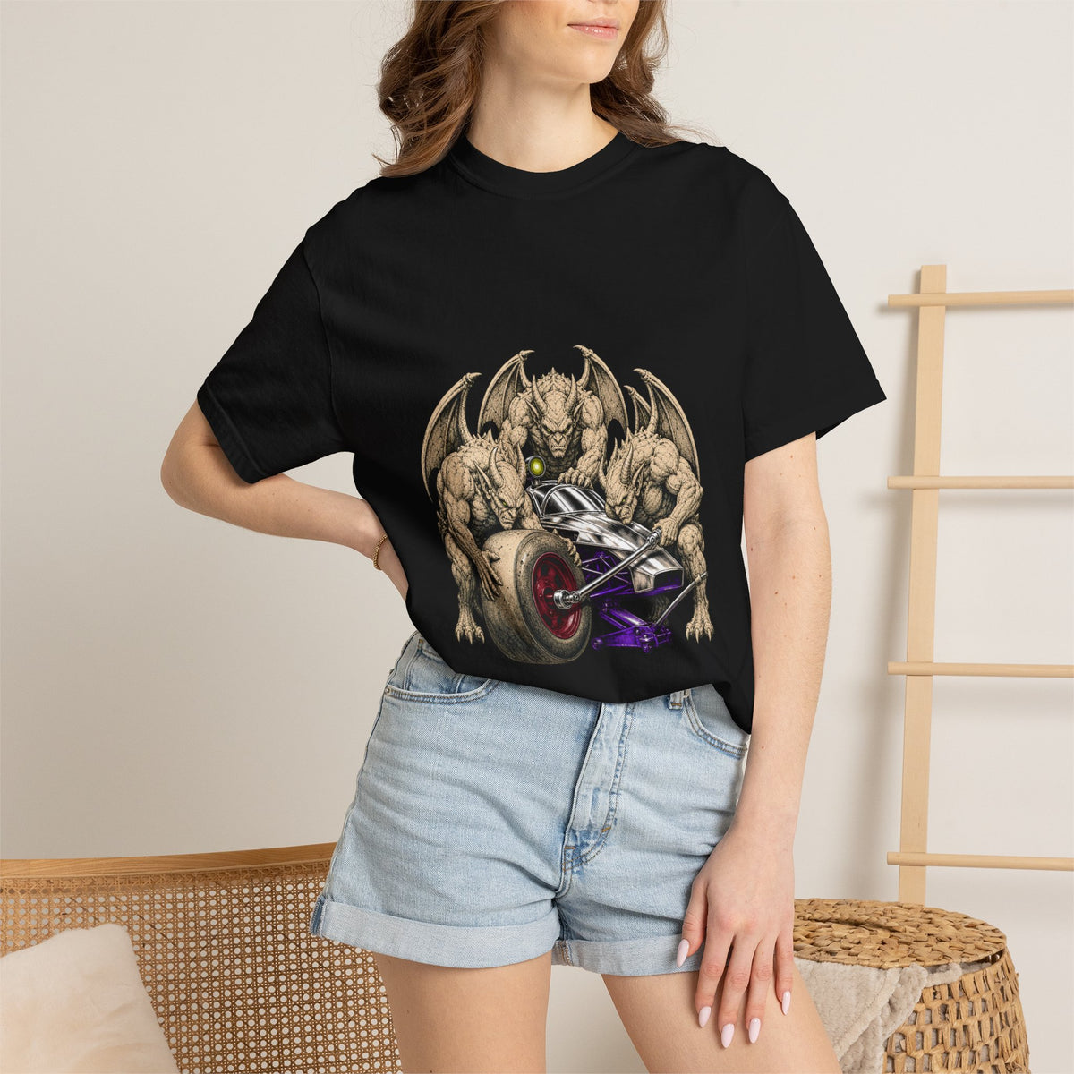 Gargoyle Pit Stop Gothic Racing Graphic Tee