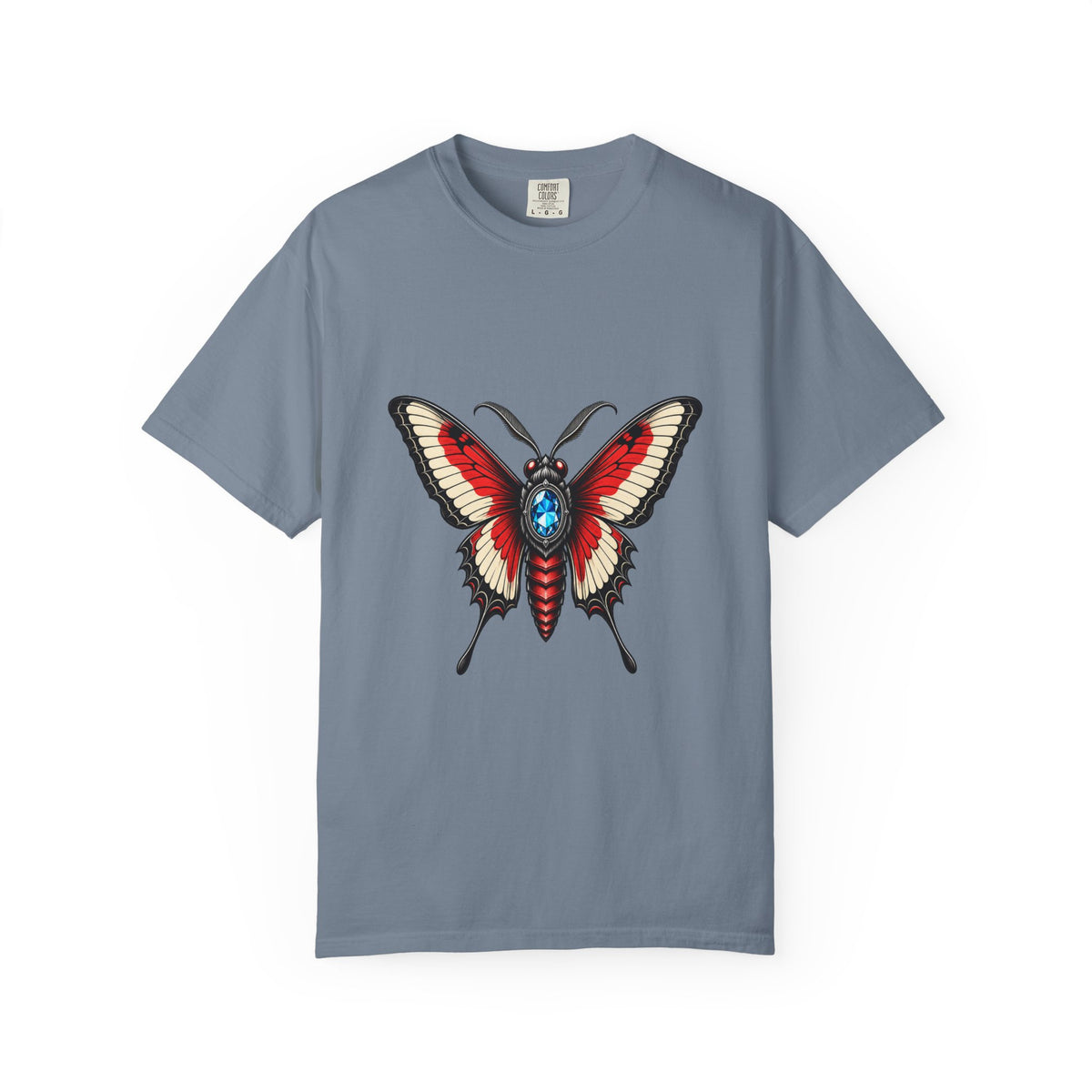 Red Gem Gothic Moth T-Shirt Graphic