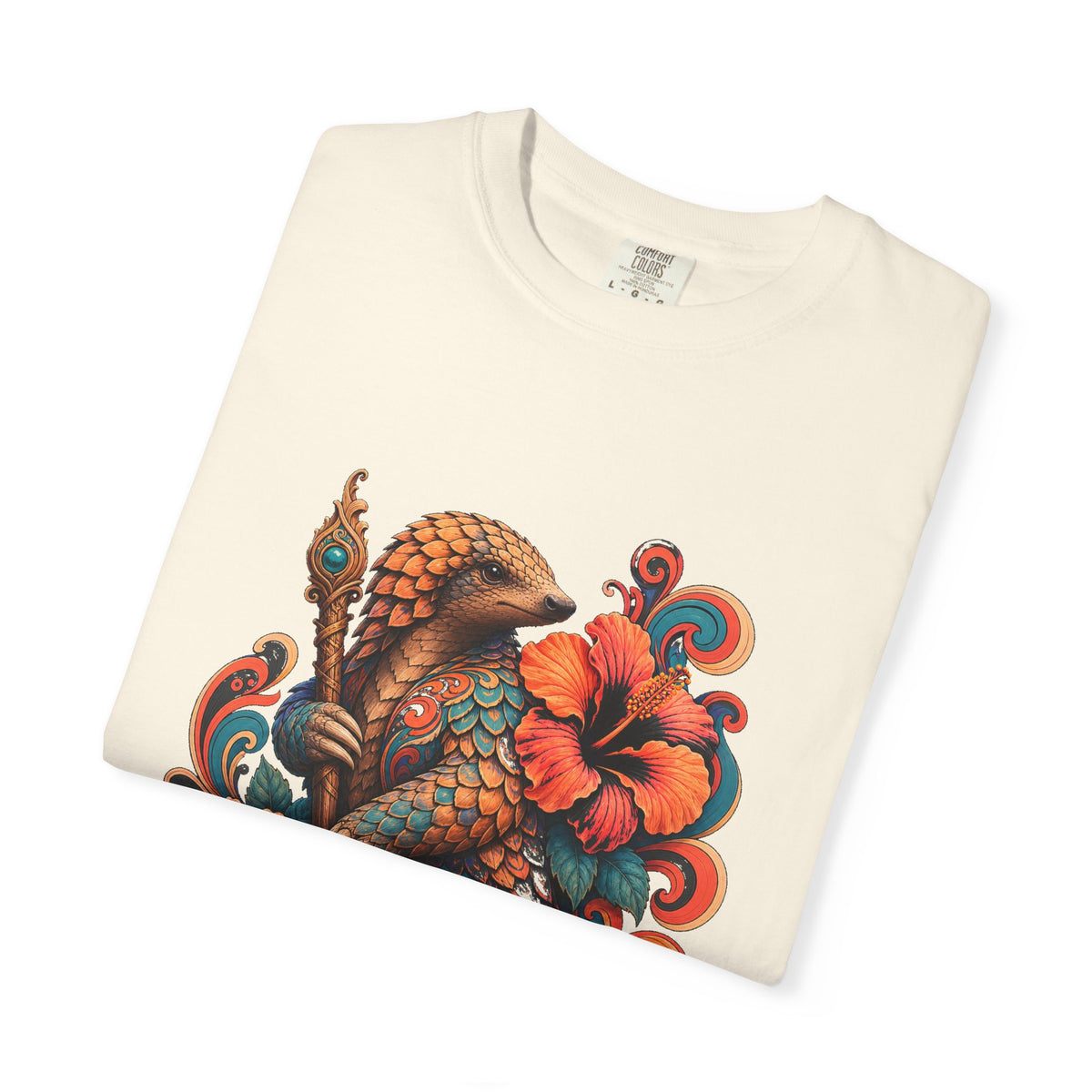 Psychedelic Hibiscus Pangolin Graphic Tee