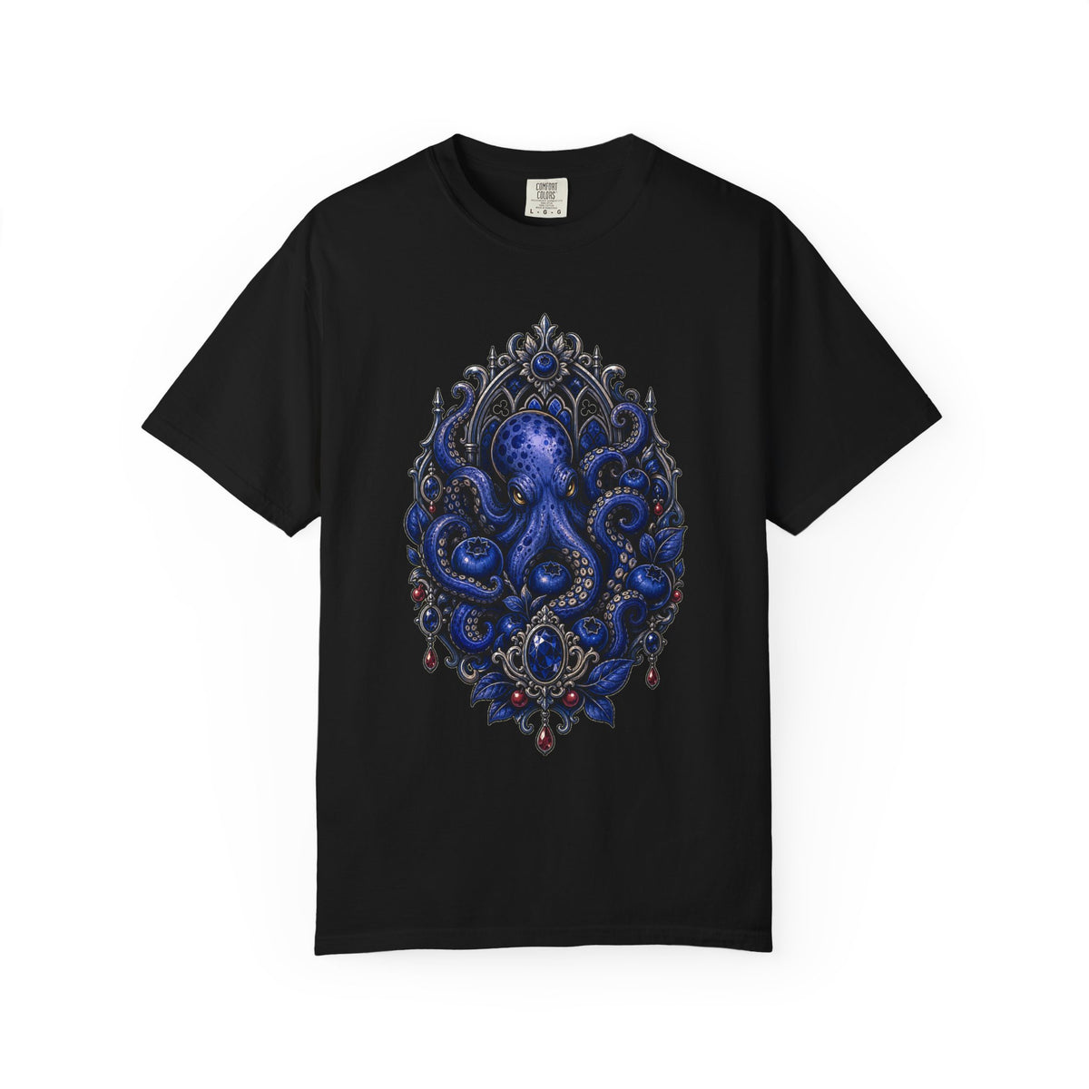 Gothic Blueberry Octopus Reliquary T-Shirt Graphic