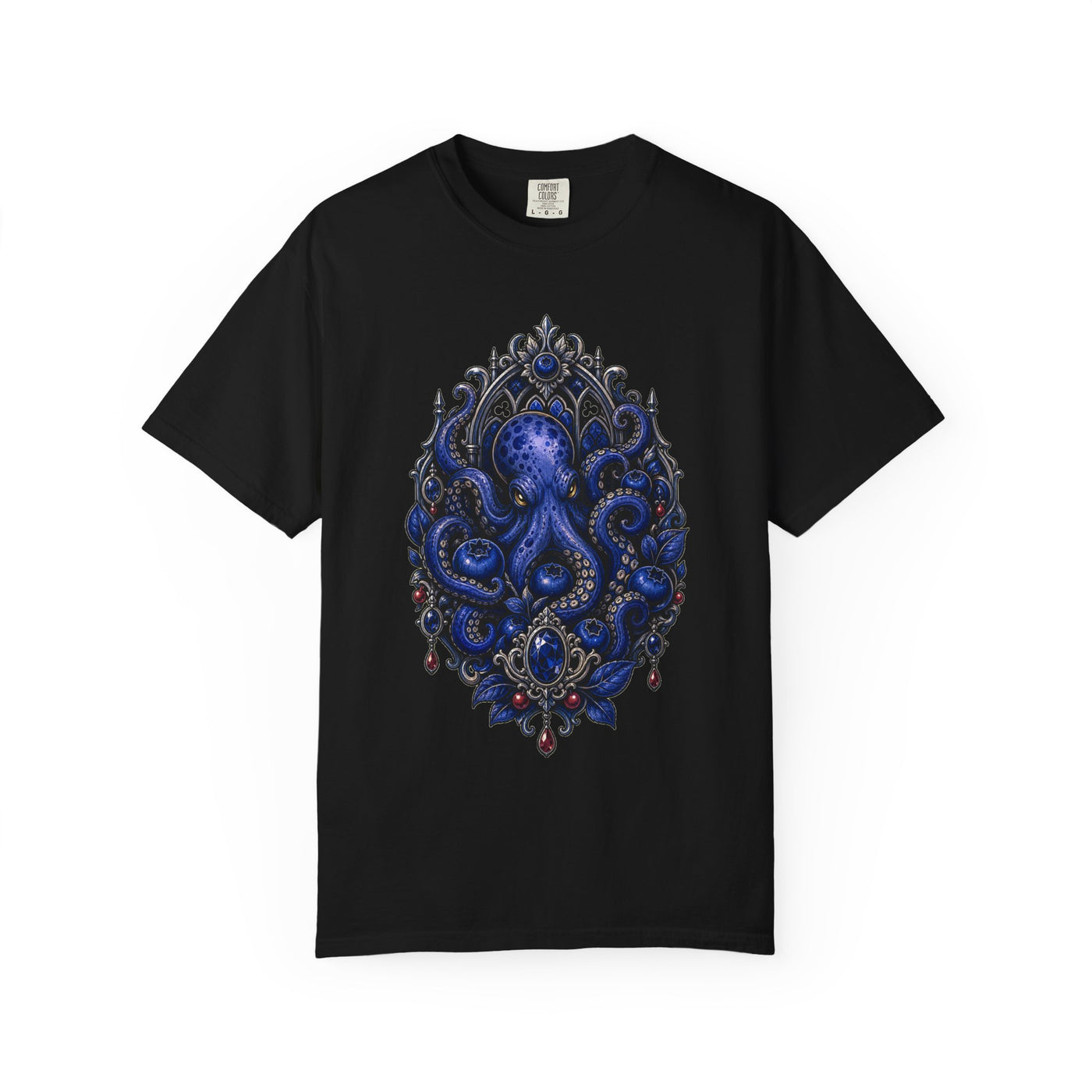 Gothic Blueberry Octopus Reliquary T-Shirt Graphic