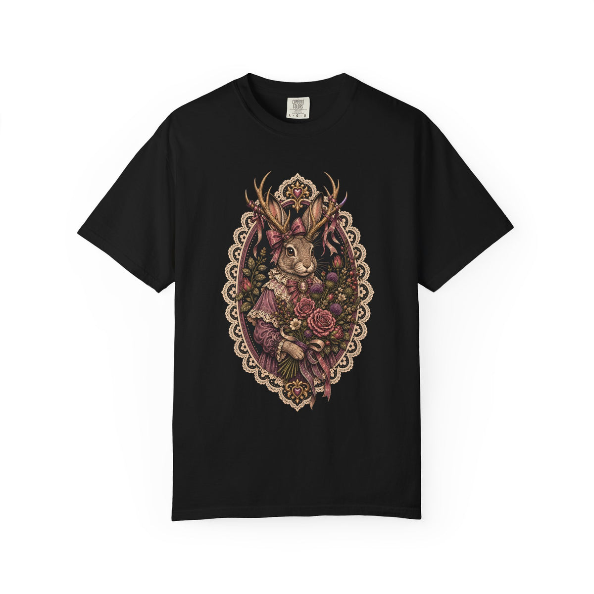 Ribbon Lace Jackalope Florist T-Shirt Graphic