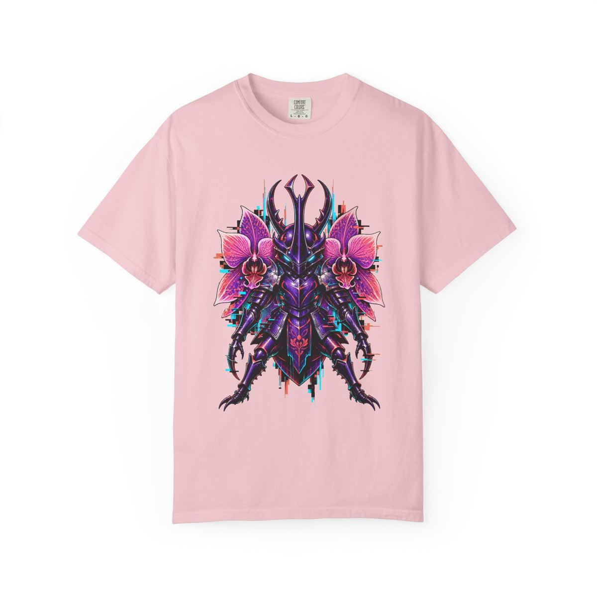 Glitch Orchid Samurai Beetle T-Shirt Graphic