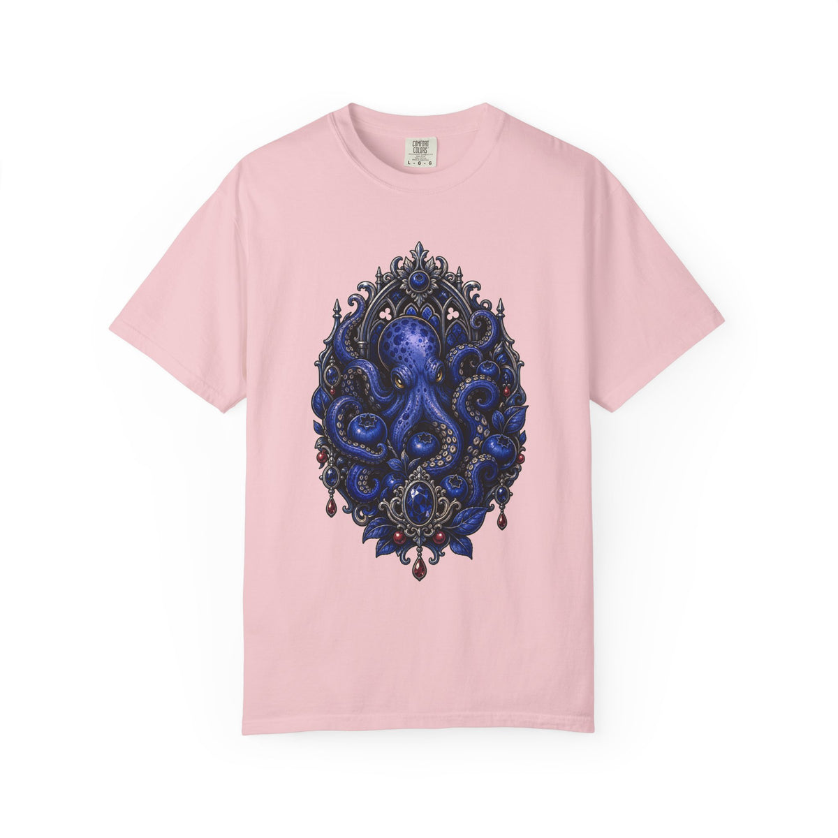 Gothic Blueberry Octopus Reliquary T-Shirt Graphic