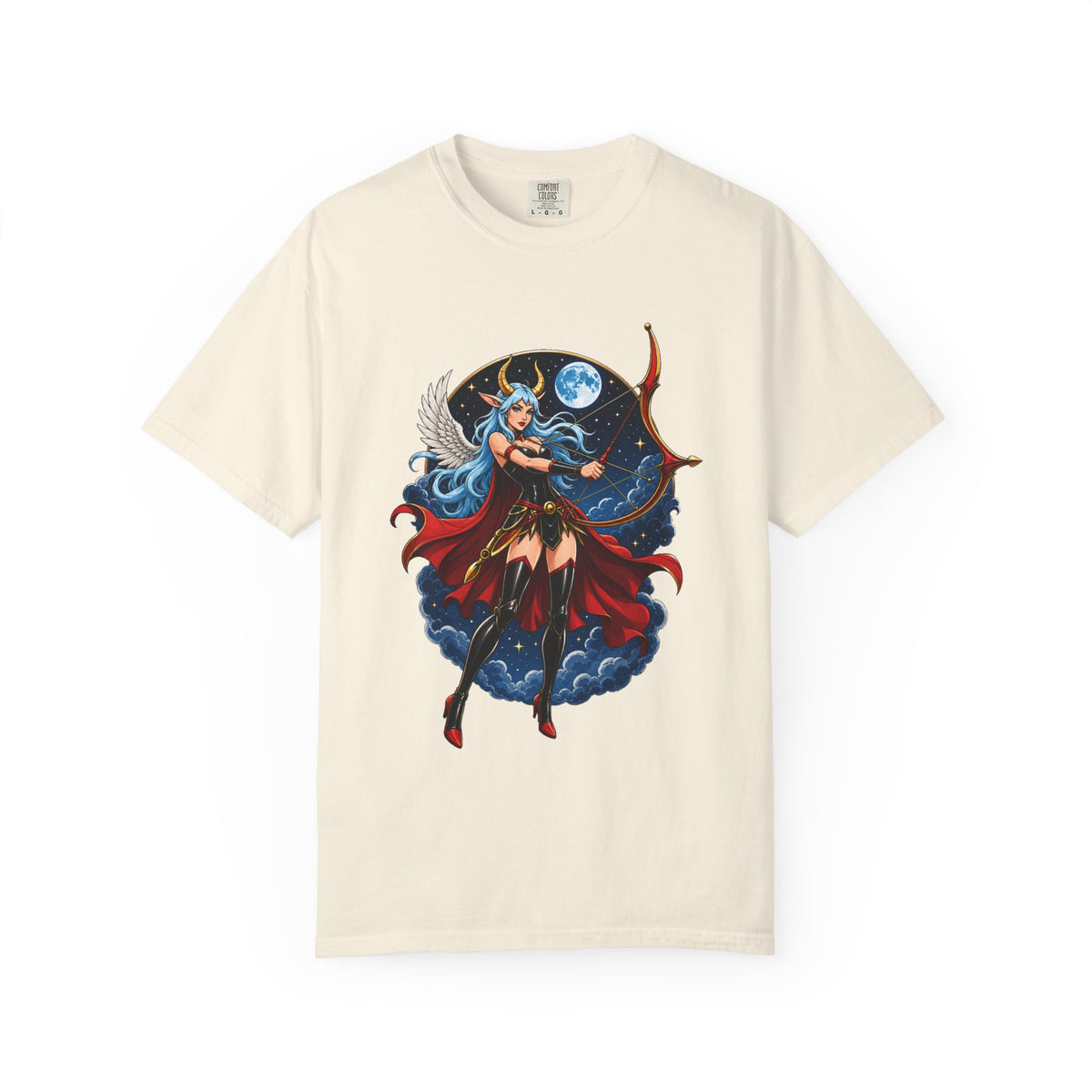 Moonlit Winged Archer Fantasy T-Shirt Graphic