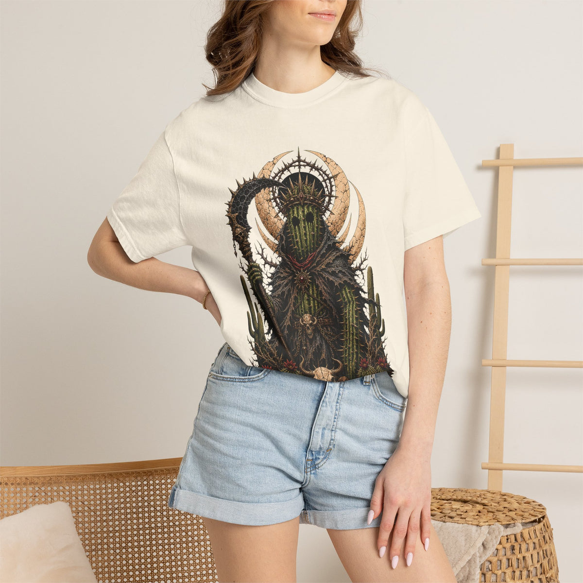 Punk Metal Cactus Reaper T-Shirt Graphic