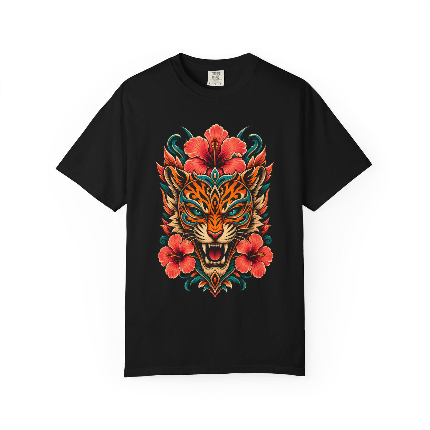 Hibiscus Tiger Mask Graphic Tee