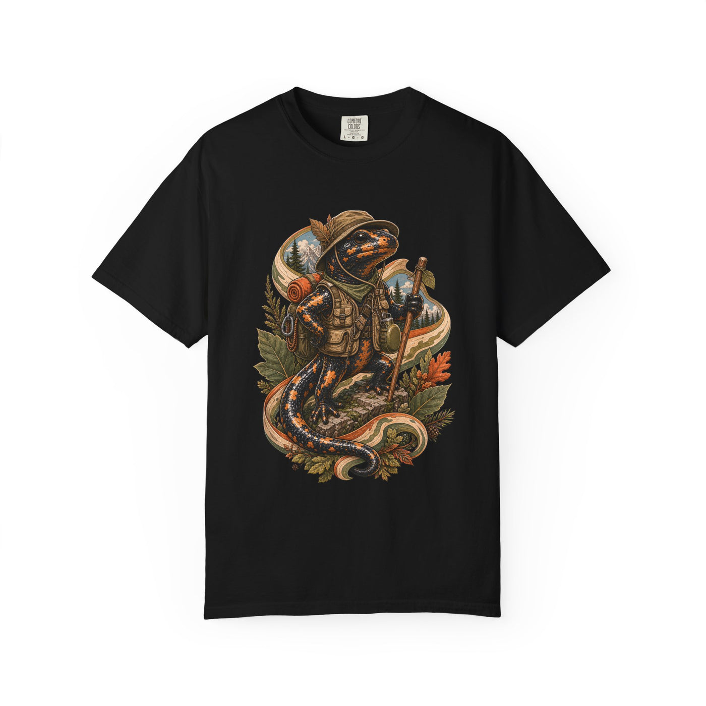 Khaki Utility Salamander Hiker Graphic Tee
