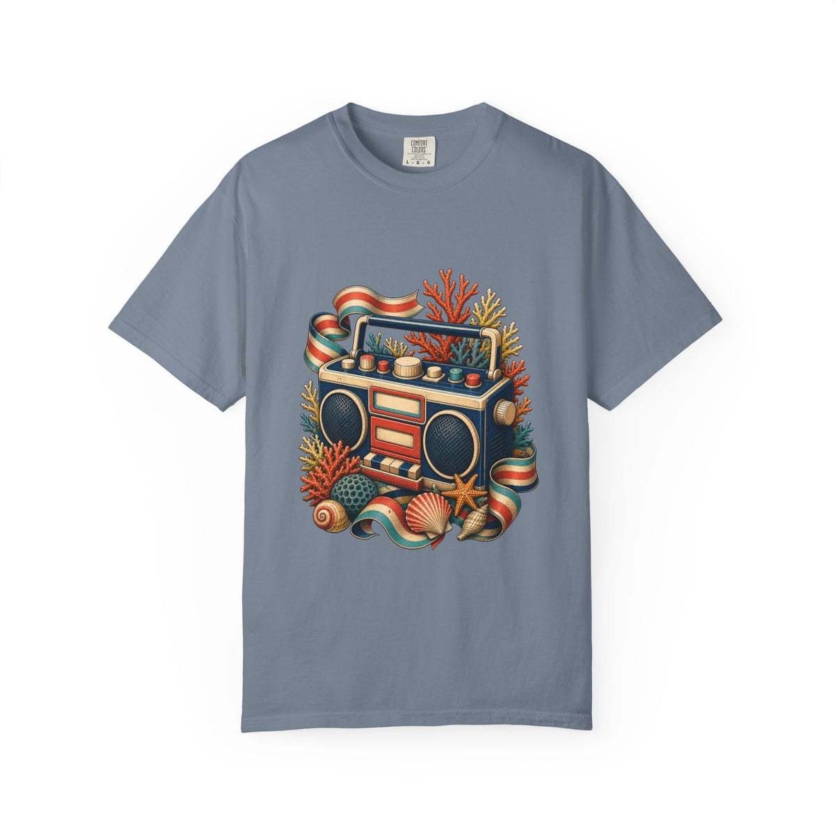 Deck Stripe Coral Radio Graphic Tee