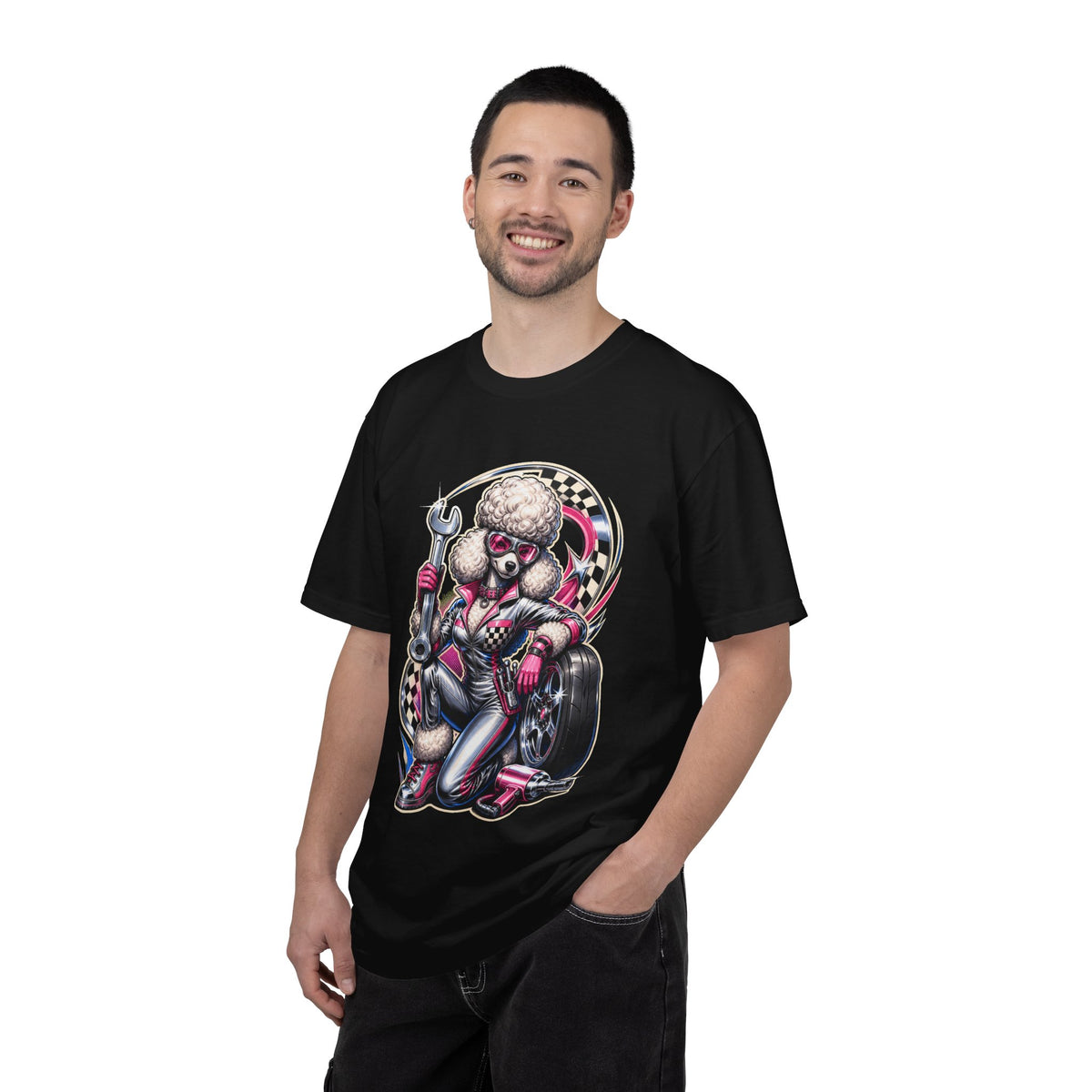 Chrome Poodle Racing Mechanic T-Shirt Graphic