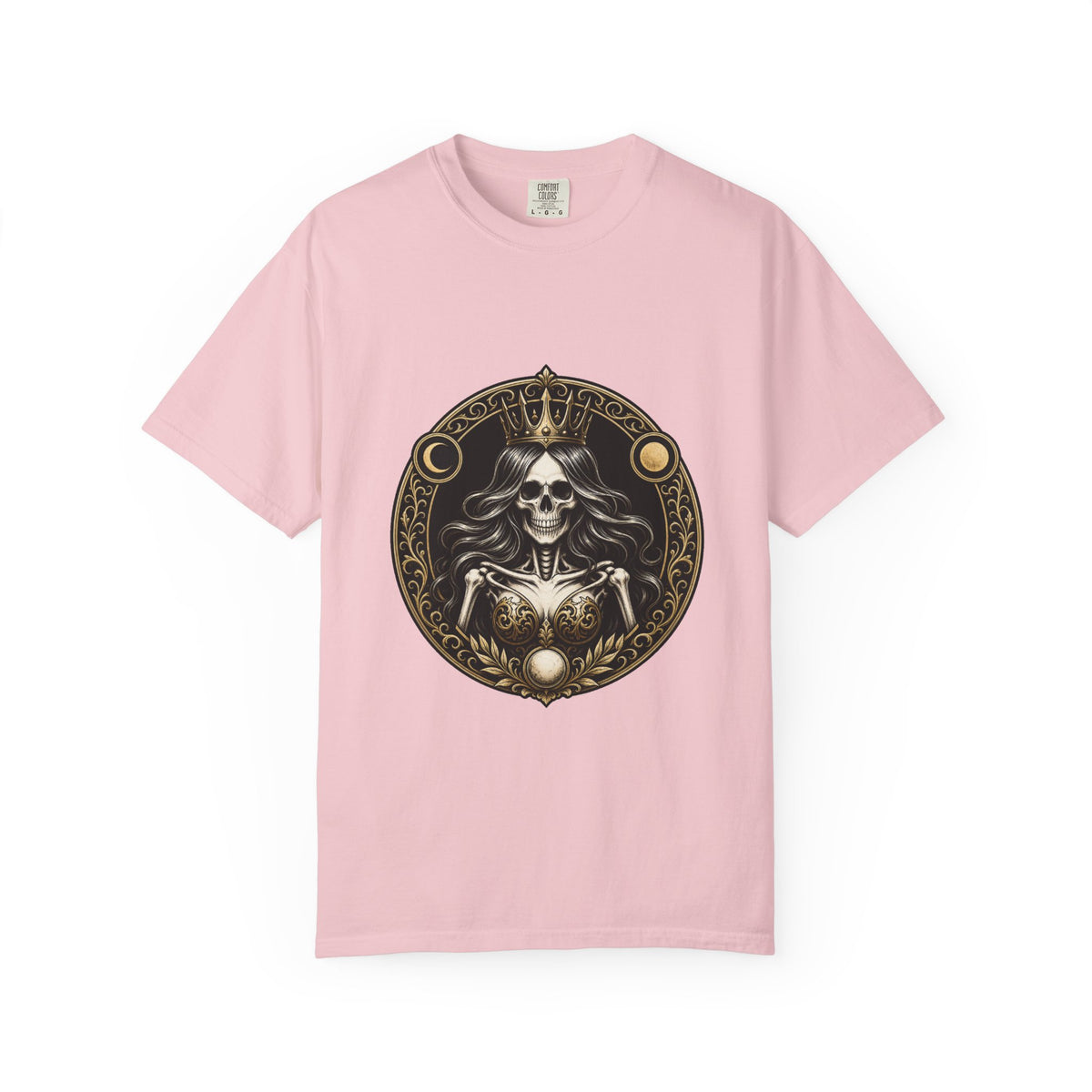 Crowned Skeleton Queen Crest T-Shirt Graphic