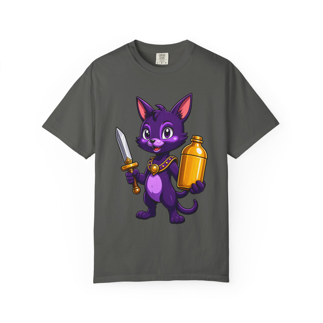 Purple Cat Adventurer T-Shirt Graphic
