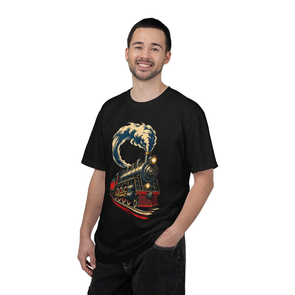Midnight Freight Locomotive Woodcut Tee