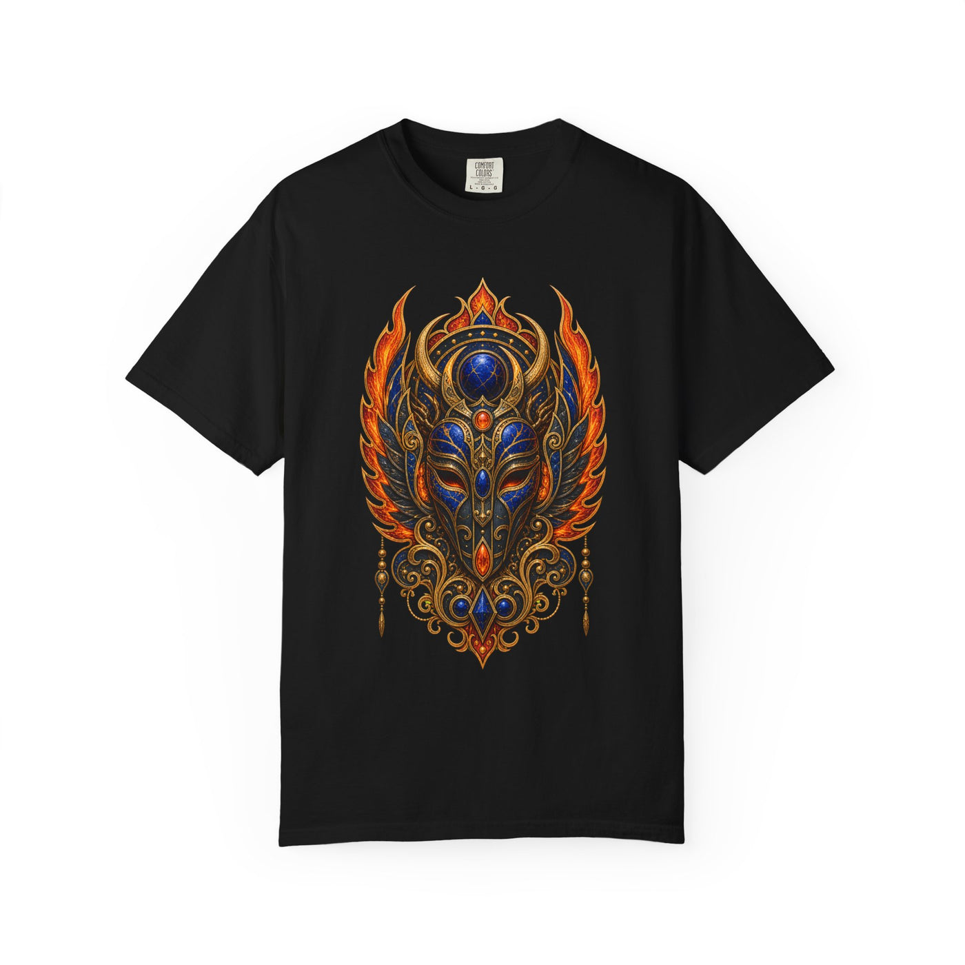 Ember Scarab Oracle Mask T-Shirt Graphic