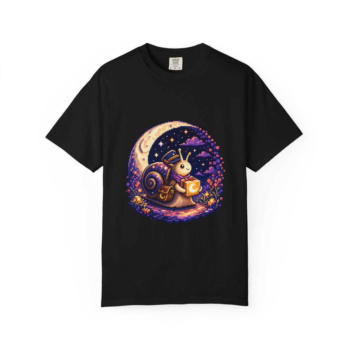 Pixel Moon Snail Courier T-Shirt Graphic